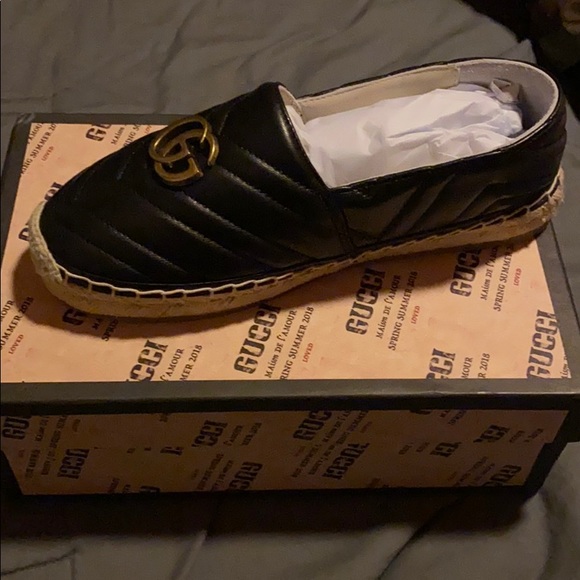 BRAND NEW GUCCI Espadrilles Black/tan - Picture 1 of 4